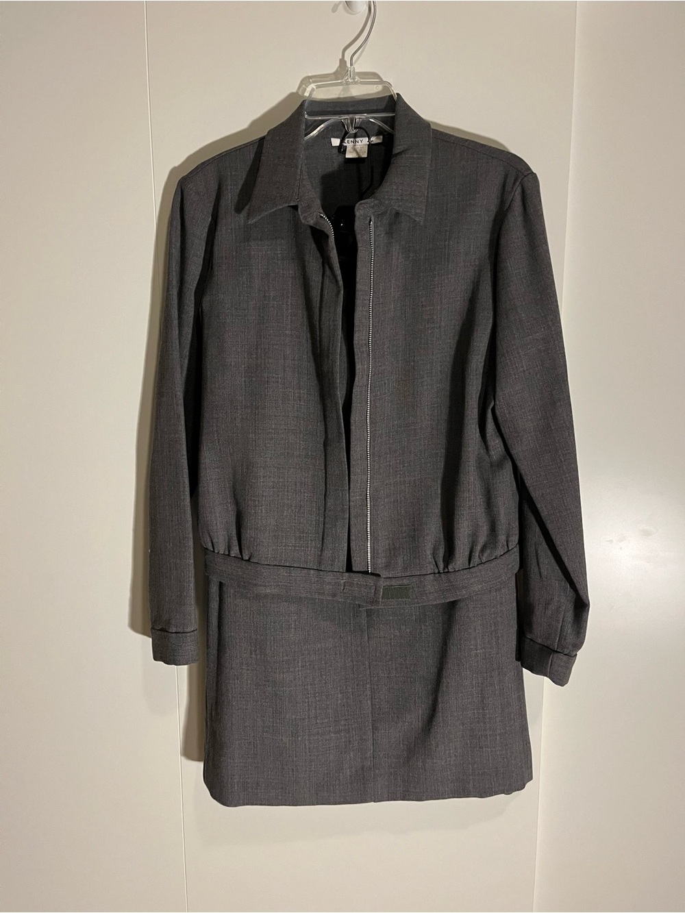 Kenny Z vintage Tailored Women's Gray Blazer Jacket - Classic Professional Layer